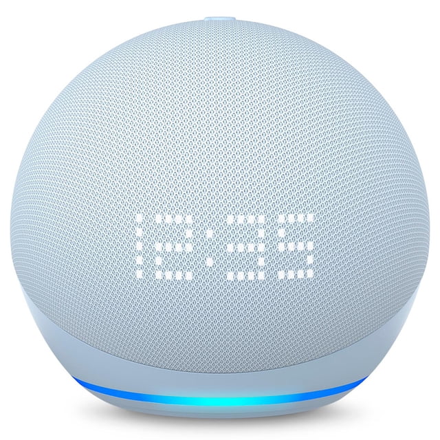 Bocina Echo Asistente de Voz Alexa Echo Dot Clock 5ta Gen Azul