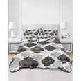 thumbnail image 2 of Twin XL Quilt Bedding Set, Black Geometric Moroccan Reversible Summer Quilt 3 Pieces, Abstract Art Grey Ombre Modern Lightweight Bedspreads Coverlets with 2 Pillow Shams for All Seasons, 2 of 5