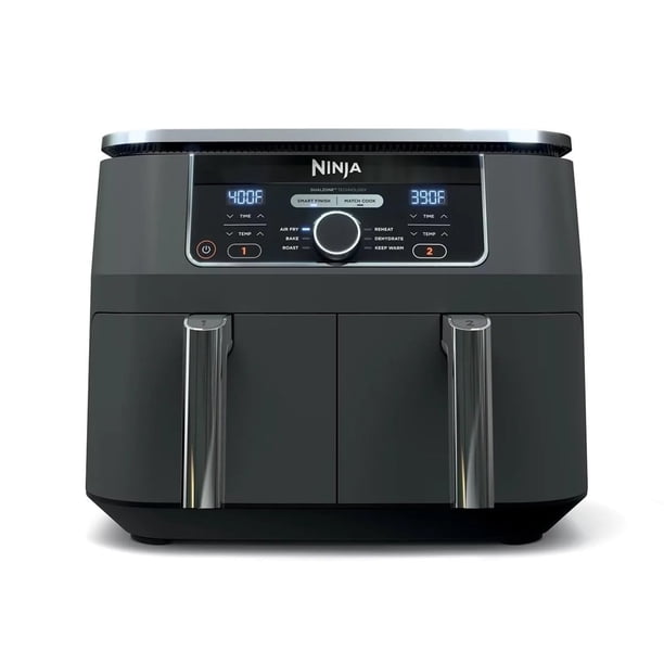 Reacondicionado Air Fryer Ninja AD150 Foodi, 8 cuartos de galón, 6 en 1, DualZone, negra