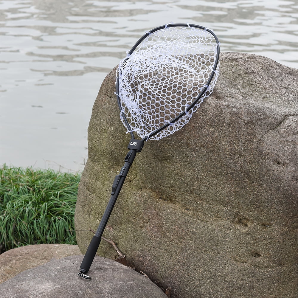 Épuisette de pêche pliable avec filet extensible de 100 cm - Longue