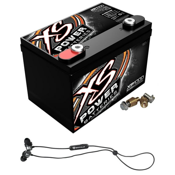 XS Power XP1000 2400 Watt 16V Power Cell Car Audio Battery + Earbuds !