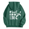 thumbnail image 4 of Mens Hoodies Football Game Day Loose Casual Pullover Long Sleeve Hooded Sweatshirt with Print Design Comfortable Warm Fall Winter Daily Wear Sweatshirts for Men Dark Green M, 4 of 5