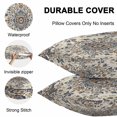 thumbnail image 4 of Waterproof Throw Pillow Covers Set of 2, 18x18 Inch Brown Blue Boho Decorative Pillowcases Outdoor Pillow Slip Cushion Covers Set for Couch Tent Southwestern Geometric Ethnic, 4 of 7