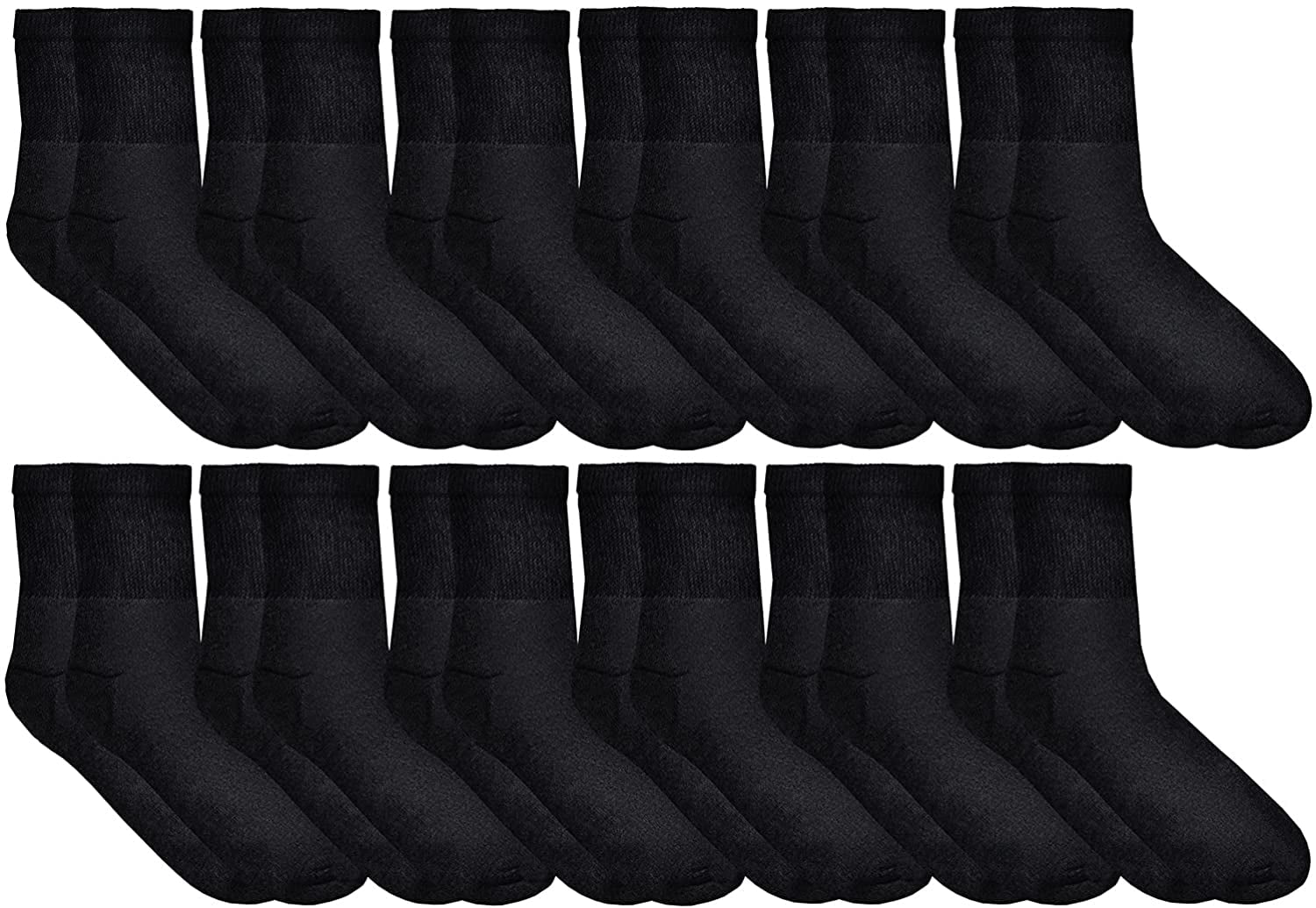 Value Pack of 12 Women's All Black Thin and Lightweight Low Cut Ankle Socks 