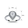 thumbnail image 5 of SuperJeweler 1 Carat Pear Shape Moissanite and Diamond Double Halo Ring In Sterling Silver For Women, 5 of 6
