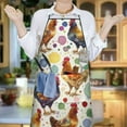 thumbnail image 6 of White Chicken Colorful Spot Pattern Apron-Garden Aprons for Women with Pockets-Cotton Linen Waterproof Kitchen Cooking Gardening Aprons Adjustable for Kitchen,Cooking,BBQ and Salon 33x27 Inch, 6 of 7