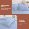 thumbnail image 6 of 5 Piece Luxury 5 Inch Two Layer Ruffle Comforter 550 GSM All Season (King/Cal King Size) Premium Super Soft - 800 TC, 100% Egyptian Cotton- Solid Light Blue Colour, 6 of 7