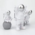thumbnail image 2 of 3pcs Astronaut Figurines Cake Topper, Miniature Astronaut Toys Ornament Home Arts and Crafts Desktop Accessories Tabletop Decoration, White, 2 of 4