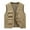 Khaki, variant on Cargo Vest For Men Workwear Solid Coat Stand Collar Sleeveless Hoodless Jacket Tank Tops Black