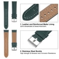 thumbnail image 4 of Uxcell Leather Watch Band 22mm Quick Release Genuine Leather Replacement Watch Straps for Men Women, Dark Green, 4 of 6
