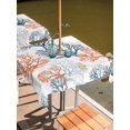 thumbnail image 2 of Square Outdoor Tablecloth with Umbrella Hole Orange Ocean Coral Outside Table Cloth Waterproof Patio Table Cover Retro Coastal Ombre Blue Gradient Zipper Tablecloths for Picnic Camping 54x54 Inch, 2 of 8