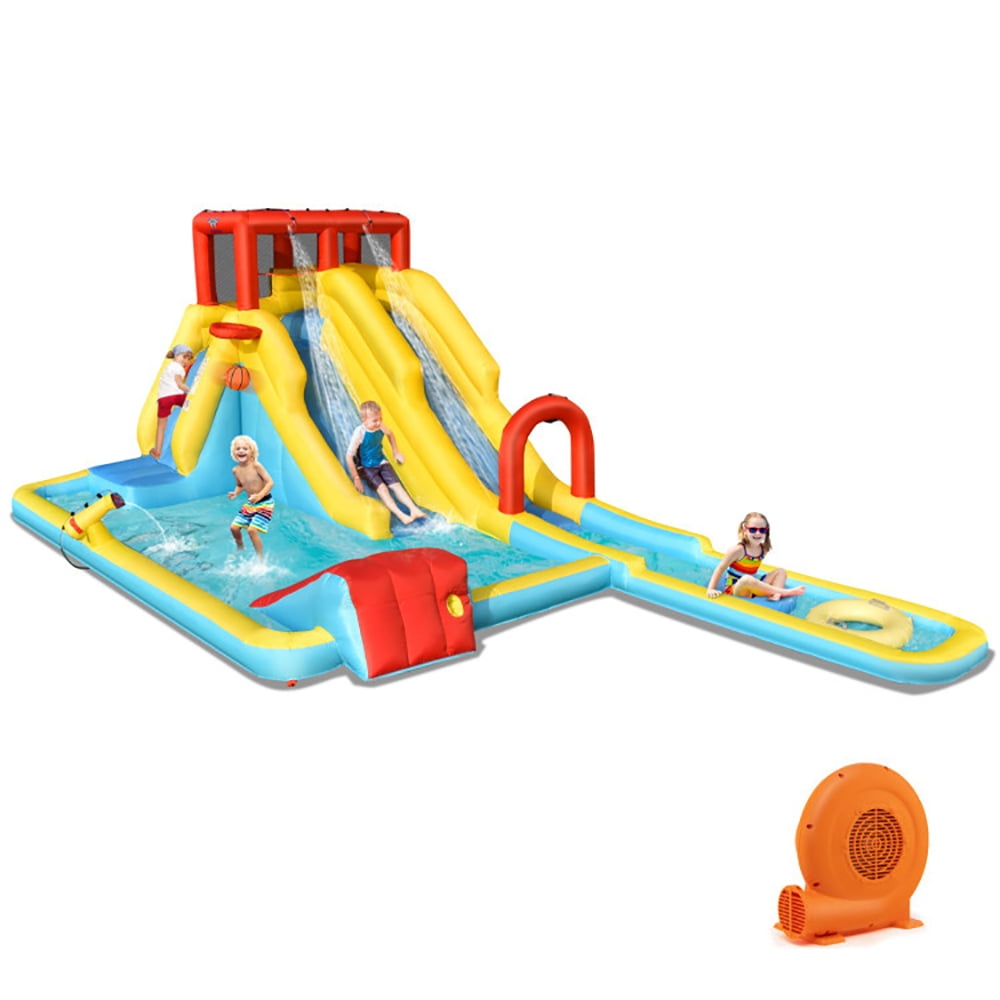 Aimee Lii 7-in-1 Inflatable Dual Slide Water Park Bounce House With 750 Blower, Bounce House Water Slide for Kids 5-10 Aimee Lii 7-in-1 Inflatable Dual Slide Water Park Bounce House With 750 Blower, Bounce House Water Slide for Kids 5-10