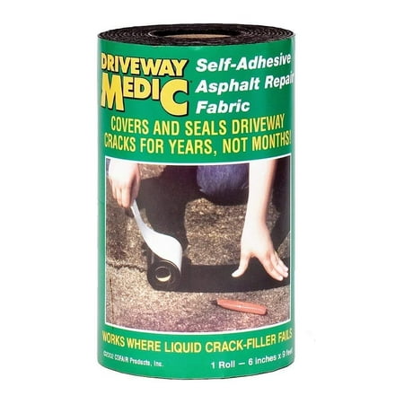 609MD Asphalt Repair Fabric, Black, Covers and seals driveway cracks for years, not months! By (Best Way To Seal Driveway)