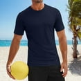 thumbnail image 2 of PIOMLL T Shirts for Men Swim Short Sleeve Upf 50+ Sun Rash Guard Quick Drying Navy Classic Fall Tees M, 2 of 4