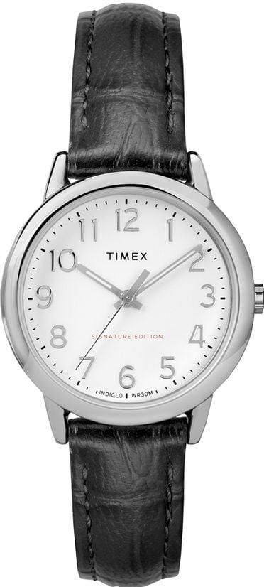 Women's Timex Easy Reader Black Leather Band Watch TW2R65300 - Walmart.com