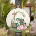 thumbnail image 4 of Easter Egg Wirehaired Pointing Griffon Bunny Ear Welcome Spring Truck Round Wood Sign Dog Lover Hanging Wall Home Decor - 12002, 4 of 5