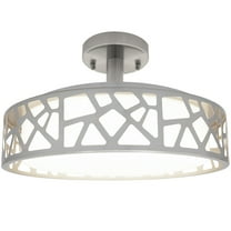 Maxxima 14 in. Decorative LED Semi-Flush Mount Ceiling Light, Dimmable, 3000K Warm White, 1400 Lumens, Satin Nickel