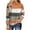 Orange, variant on Jewelreauty Summer Womens One Shoulder Shirts Long Sleeve Patchwork Striped Tops Loose Casual Pullover Blouses (S, Orange)