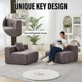 thumbnail image 3 of Newest Curved Modular Chenille Sectional Sofa with Piano Key Design and No Assembly,Grey, 3 of 5