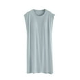 thumbnail image 1 of FAIWAD Robe à Manches Cap pour Femme Col Rond Ample Vêtement de Nuit Nuisette Été Grande Taille Chemises de Nuit, 1 of 5