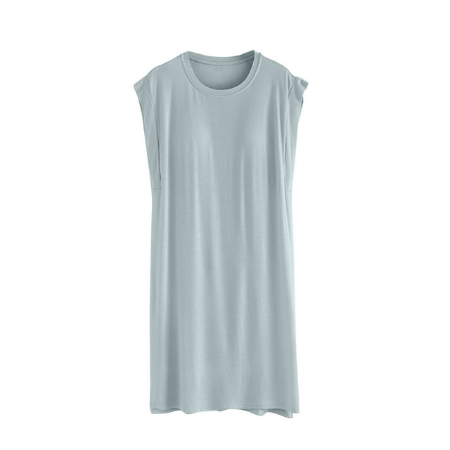 FAIWAD Robe à Manches Cap pour Femme Col Rond Ample Vêtement de Nuit Nuisette Été Grande Taille Chemises de Nuit