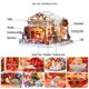 thumbnail image 2 of Navidad DIY Casa de muñecas Casas de muñecas de madera Kit de muebles de casa de muñecas en miniatur Abanopi con cubierta, 2 of 7