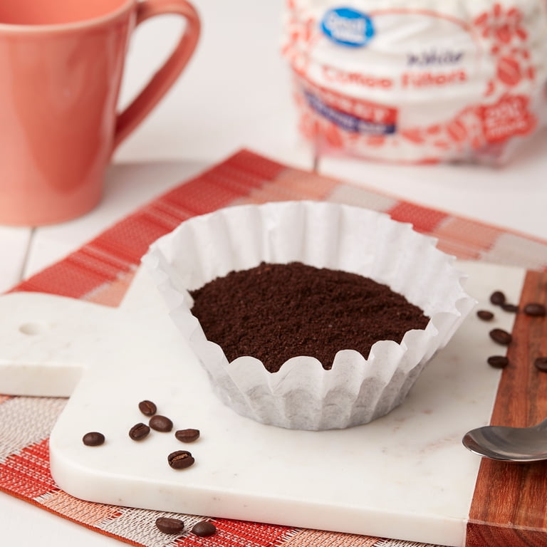 Great Value White Basket Coffee Filters, 200 Count
