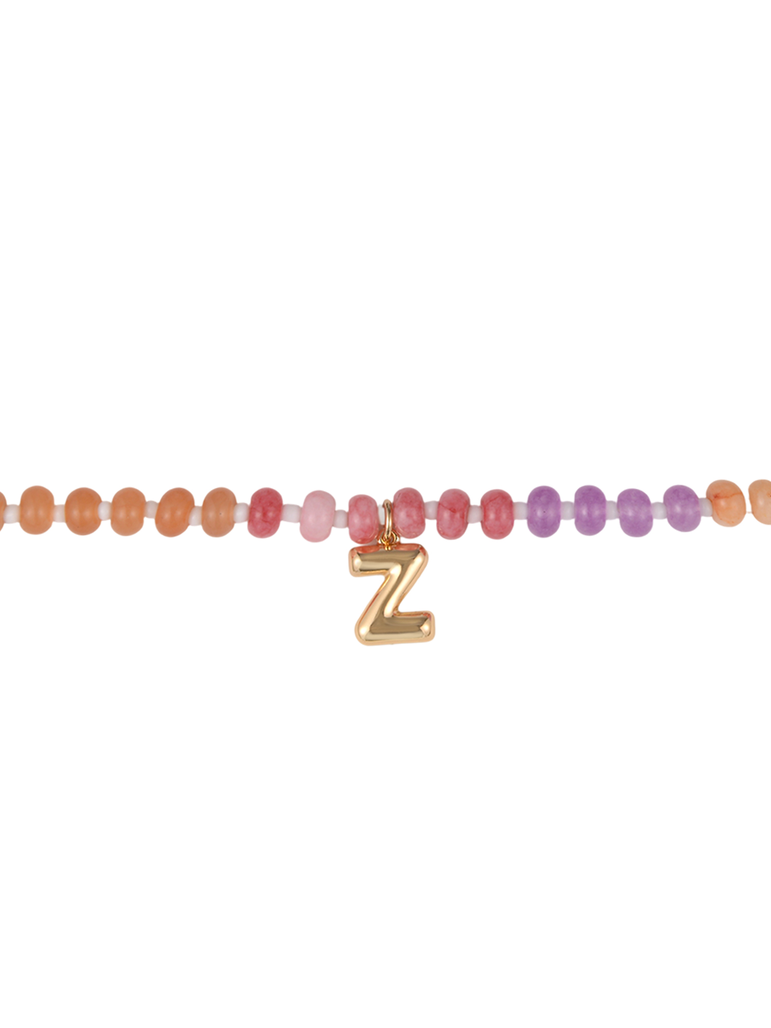 Time and Tru Goldtone Multicolored Bead Initial "Z" Necklace
