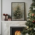 thumbnail image 4 of FYHALE Vintage Framed Christmas Tree Wall Art, Rustic Pine Tree Canvas Wall Decor with Lights, Winter Christmas Botanical Prints Pictures for Home Living Room Mantel Holiday Decor 15.7x11.8 Inch, 4 of 5