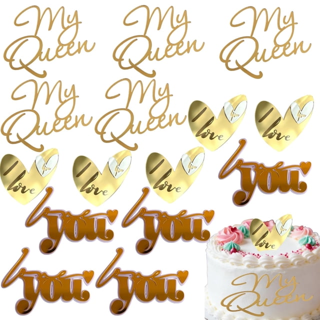 Adornos para tartas Hayooha My Queen para el Día de San Valentín, 15 unidades