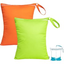 BTEPSGA Wet Dry Bags 2 Pack for Swimsuits, Waterproof Bag for Travel, Food Storage, Stroller, Daycare, Baby Diapers, Yoga, Beach, Pool, Wet Clothes