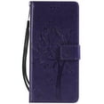 thumbnail image 2 of Galaxy Note 9 Wallet Case, Allytech Samsung Note 9 Edge [Embossed Cat & Tree] PU Leather Full Body Protective Case Folio Flip Stand Cover with Card Holder for Samsung Galaxy Note 9, Purple, 2 of 8