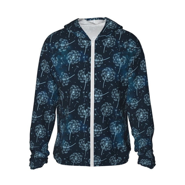 Fotbe Dandelions Chaqueta con Protección Solar UPF 50+ para Hombre y Mujer, Camisa con Capucha y Bolsillos-XX-Large