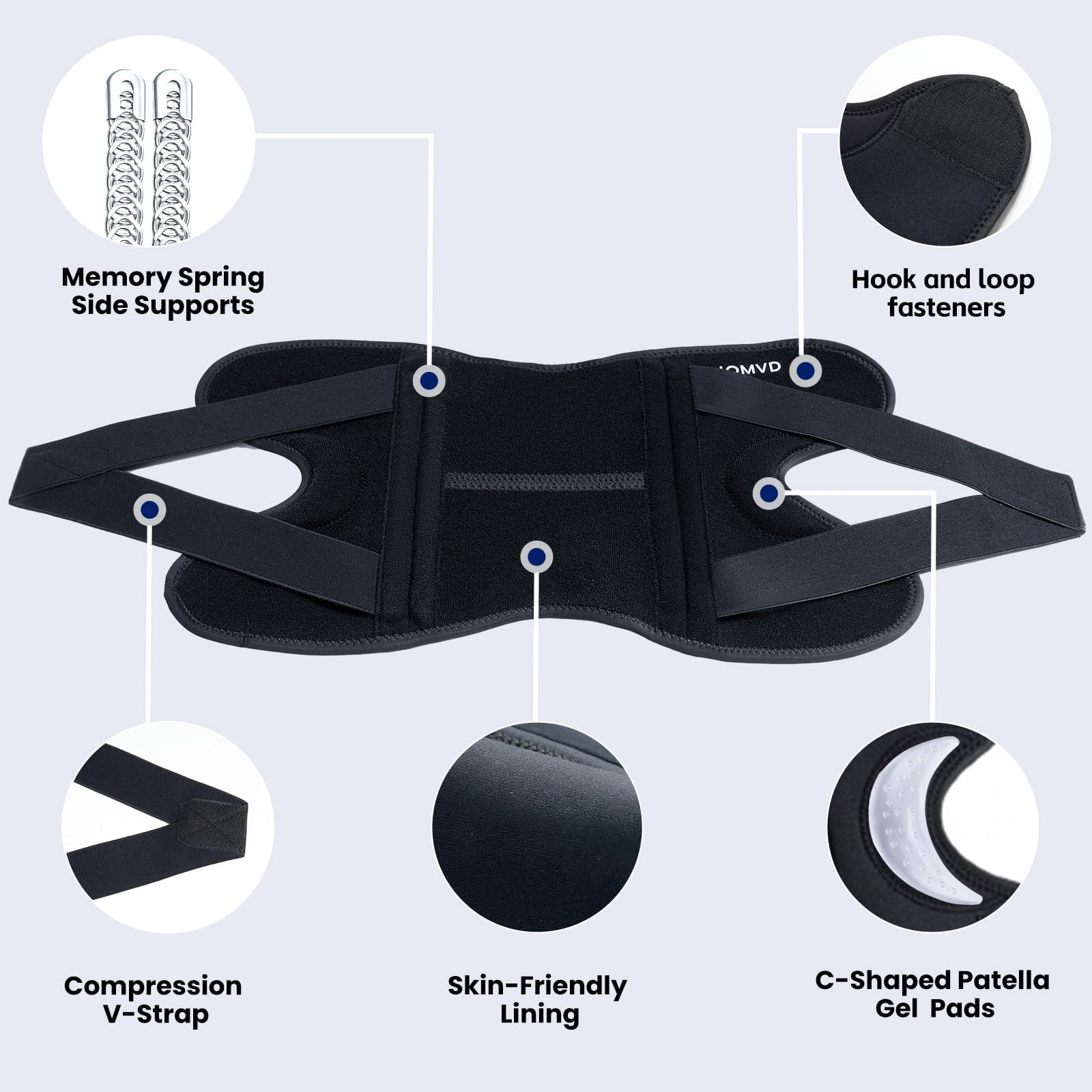 Knee Brace with Side Stabilizers for Meniscus Tear Knee Pain,ACL/MCL Injuries, Compression Knee Sleeve for Knee Pain Arthritis Recovery Joint Support, Joint Pain, Runner, Workout-XXL