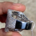 thumbnail image 5 of Men's Real Solid 925 Sterling Silver Initial Letter F Iced Baguette Flooded Out Big Hip Hop Ring Size 9, 5 of 8