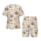 thumbnail image 1 of Balery Chicken With Floral Conjunto de Pijama Infantil de Manga Corta con Estampado – Ropa de Dormir de Algodón Suave-Small, 1 of 6
