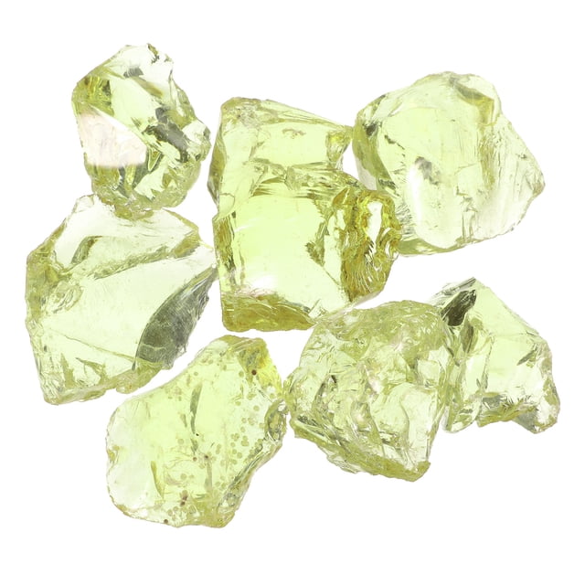 Uxcell Fire Glass for Fire Pit, 1.18"-1.97" High Luster Reflective Glass Rocks, Olive Green