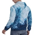 thumbnail image 6 of Fotbe Men's Hoodie with Abstract Ocean Waves Pattern - Kangaroo Pocket Pullover Hooded Sweatshirt, Perfect for Daily Wear, Travel, and Home-Large, 6 of 7