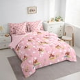 thumbnail image 4 of Homewish Farm Animal Horse 7pcs Bedding Comforter Set,Cartoon Flower Floral Queen Bedding Sets,Western Cowgirl Queen Sheet Sets For Girls Kids,Microfiber Bedroom Decor Reversible, 4 of 9