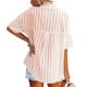 thumbnail image 5 of Sonducket Camisa de mujer Media manga Raya Raya Blusa Bolsillos Botón Blusa Bolsillos Botón Cuello en V Top Prendas para la parte del cuerpo Naranja L Sonducket AP003125-13, 5 of 6