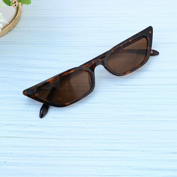 WHAMVOX 2pcs Leopard Printing Fashion Sunglasses Small Frame Cat Eye Glasses UV Protection Glasses Delicate Eyewear Accessories