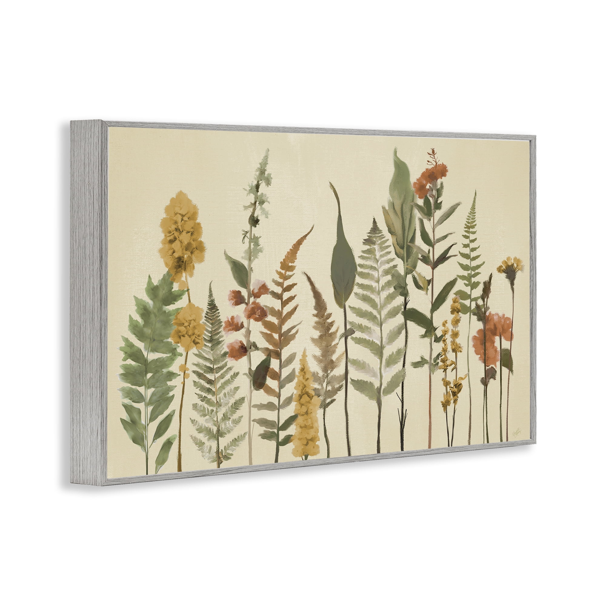 Stupell Industries Fall Toned Botanics Gray Framed Giclee Art, design by Elizabeth Medley