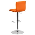 thumbnail image 4 of Flash Furniture Contemporary Button Tufted Orange Vinyl Adjustable Height Barstool with Chrome Base, 4 of 6