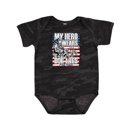 

Inktastic Proud Godson My Hero Wears Dog Tags USA Flag Gift Baby Boy Bodysuit