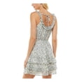 thumbnail image 2 of SPEECHLESS Womens Ivoire Cravate Volantée Floral Sans Manches Scoop Cou Court Fit + Robe Évasée Juniors M, 2 of 2