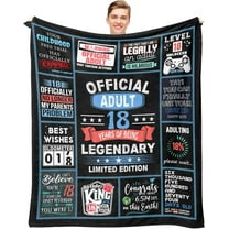 18th Birthday Gifts for Boy, 18 Year Old Boy Birthday Gifts, Gifts for Boy Turning 18, 18 Birthday Gift Ideas Throw Blanket 60 x 50 Inch, Gifts for 18 Year Old Male, 18 Birthday Decorations for Men