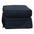 thumbnail image 3 of Americana Box Cushion Slipcovered Ottoman in Navy Blue Performance Fabric, 3 of 4