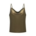 thumbnail image 3 of AWZXDE Women's Summer Thin Strap Lightweight Breathable V-Neck Camisole Tank Top with Low Fold Design for Casual Parties and Fashion Everyday Wear Army Green,M, 3 of 8
