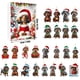 thumbnail image 3 of Calendario de Adviento de vacaciones de festivales 2024, calendario de cuenta regresiva de Navidad de 24 días, colgante de perro salchicha con gorro de Papá Noel, adornos de pollo para árbol de Navid, 3 of 7