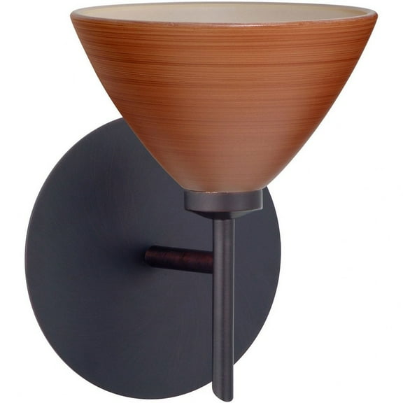 1SW-1743CH-LED-BR Besa Lighting Domi-One Light Mini Wall Sconce-5 Inches Wide by 6.25 Inches High-Bronze Finish-Cherry Glass Color-LED Lamping Type